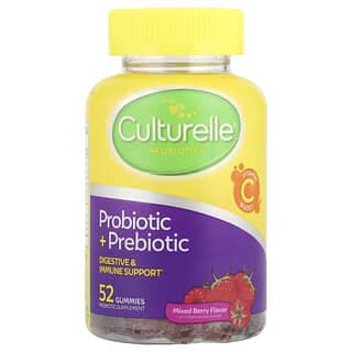 Culturelle, 益生菌 + 益生元軟糖，混合漿果味，52 粒