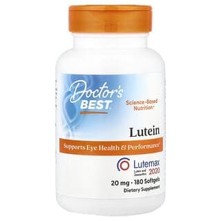 Doctor's Best, 葉黃素，Lutemax 2020，20 毫克，180 粒軟膠囊