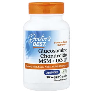 Doctor's Best, 葡萄糖胺軟骨素，MSM + UCII®，90 粒素食膠囊