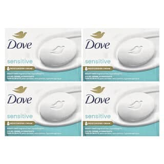 Dove, 美化塊皁，敏感肌膚，無香，4 塊，每塊 3.75 盎司（106 克）