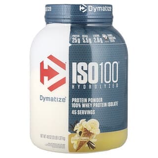 Dymatize, ISO100® Hydrolyzed，全分離乳清蛋白，美味香草味，3 磅（1.37 千克）