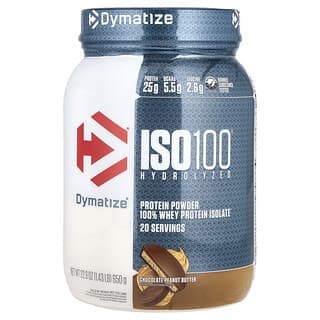 Dymatize, ISO100® Hydrolyzed，全分離乳清蛋白，巧克力花生醬，1.43 磅（650 克）