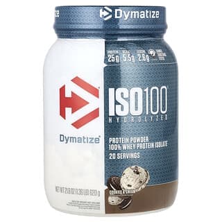 Dymatize, ISO100® Hydrolyzed，全分離乳清蛋白，曲奇和奶油味，1.36 磅（620 克）