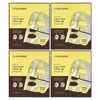 EQQUALBERRY, 膠原蛋白閃亮水凝膠美容面膜，4 片，每片 1.01 盎司（30 克）