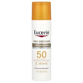 Eucerin, Age Defense，輕盈面部抗曬乳液，SPF 50，無香型，2.5 液量盎司（75 毫升）