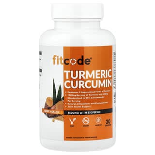 fitcode, 薑黃素，1500 毫克，90 粒素食膠囊（每粒膠囊 500 毫克）