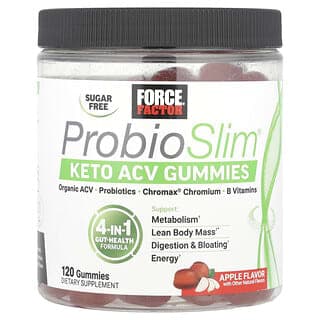 Force Factor, ProbioSlim®，Keto ACV 軟糖，蘋果味，120 粒軟糖