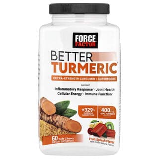 Force Factor, Better Turmeric®，特強型姜黃素 + Superfoods，水果味，60 片軟咀嚼片