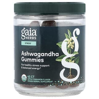 Gaia Herbs, 南非醉茄軟糖，蘋果肉桂味，45 粒全素軟糖