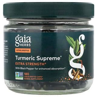 Gaia Herbs, Turmeric Supreme，特強型，180 粒素食液體 Phyto-Caps® 膠囊
