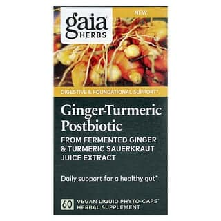 Gaia Herbs, 姜-薑黃益生素,1.2 克,60 粒全素液體 Phyto-Caps 膠囊(每粒膠囊 0.6 克)