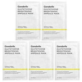 Genabelle, 谷胱甘肽提亮安瓶精華美容面膜，5 片，每片 0.84 液量盎司（25 毫升）