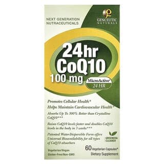 Genceutic Naturals, 24 小時輔酶 Q10，100 毫克，60 粒素食膠囊®