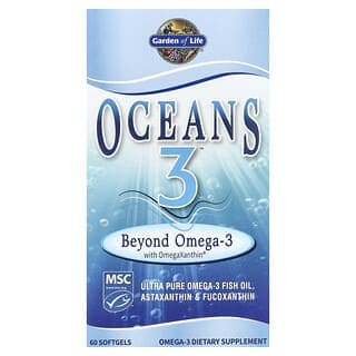 Garden of Life, Oceans 3™，Beyond Omega-3 含 OmegaXanthin™，60粒軟膠囊