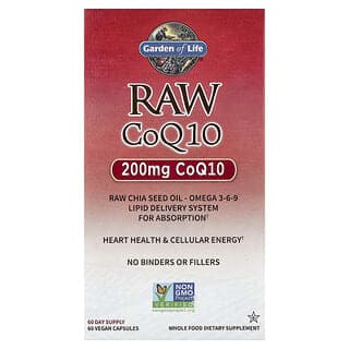 Garden of Life, RAW 輔酶 Q10，60 粒全素膠囊