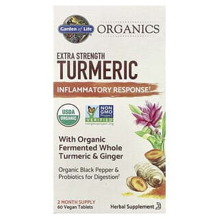 Garden of Life, Organics，特強型姜黃，炎性反應，60 片全素片