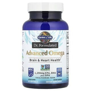 Garden of Life, Dr. Formulated，高級 Omeag，柑橘味，60 粒軟膠囊（每粒軟膠囊 645 毫克）