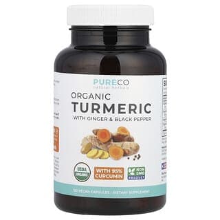 Pure Co., 有機姜黃配姜和黑胡椒，120 粒全素膠囊