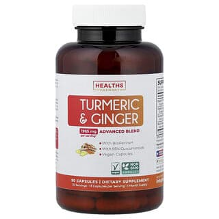Healths Harmony, 薑黃和姜，90 粒膠囊