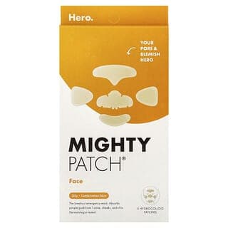 Hero Cosmetics, Mighty Patch®，面部，油性、混合性皮膚，5 片水膠體貼片
