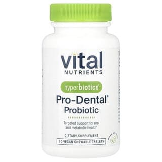 Vital Nutrients, Hyperbiotics®，Pro Dental® 益生菌，天然薄荷味，90 片全素咀嚼片