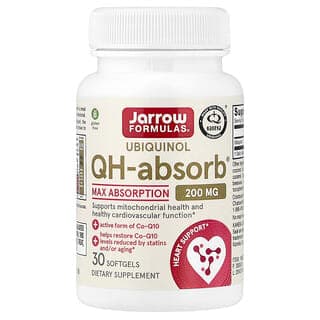 Jarrow Formulas, 泛醇，QH-Absorb，特強吸收，200 毫克，30 粒軟膠囊