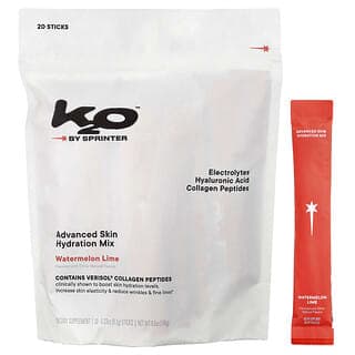 k2o by Sprinter, 進階肌膚保濕複合配方，西瓜萊姆口味，20 包，每包 0.33 盎司（9.3 公克）