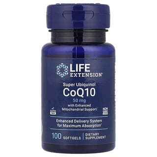 Life Extension, 超級輔酶 CoQ 10，含有加強的線粒體幫助，50毫克，100粒軟膠囊