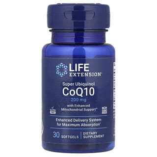 Life Extension, 超級泛醇輔酶 Q10，含優級線粒體幫助，200 毫克，30 粒軟凝膠