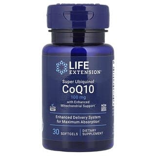 Life Extension, 具有加強型線粒體幫助功能的超級泛醇輔酶Q10，100毫克，30粒軟膠囊
