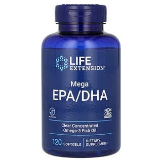 Life Extension, Mega EPA/DHA，120 粒軟膠囊,（每粒軟膠囊 1,000 毫克）