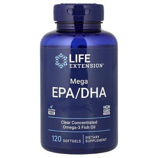 Life Extension, Mega EPA/DHA，120 粒軟膠囊,（每粒軟膠囊 1,000 毫克）
