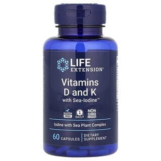 Life Extension, 含碘維生素 D + K 膠囊，60 粒
