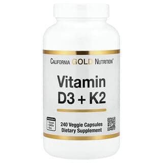 California Gold Nutrition, 維生素 D3 + K2，240 粒素食膠囊