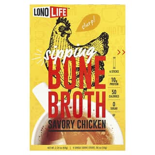 Lonolife, Sipping 骨湯，美味雞肉，4 條，每條 0.56 盎司（16 克）