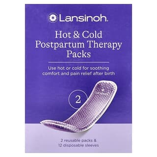 Lansinoh, 產後冷熱護理包，2 個可重複使用包和 12 個一次性護套