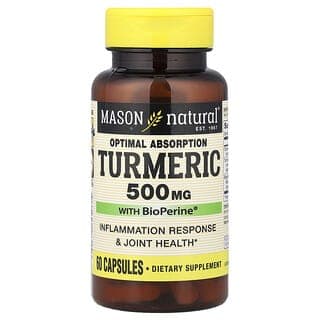 Mason Natural, 含 BioPerine® 的高吸收姜黃膠囊，60 粒