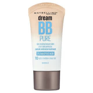 Maybelline, Dream BB Pure，清潔型美膚霜，110 淺/中調薄透色，1 液量盎司（30 毫升）