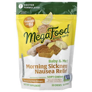 MegaFood, 寶貝與我，孕吐噁心緩解，蜂蜜檸檬生薑，30 顆軟咀嚼塊