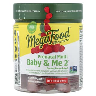MegaFood, Baby & Me 2，產前多維生素，紅樹莓味，60 粒軟糖