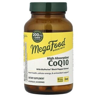 MegaFood, CoQ10 With BioPerine® Black Pepper Extract, 60 Capsules