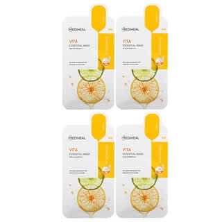 MEDIHEAL, Vita，必需美容面膜，4 片，每片 0.81 液量盎司（24 毫升）