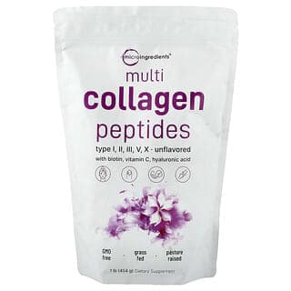 Micro Ingredients, 多膠原蛋白肽，原味，1 磅（454 克）