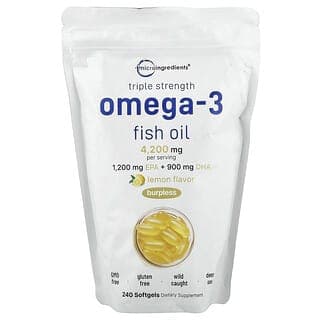 Micro Ingredients, Omega-3 魚油，檸檬味，240 粒軟膠囊