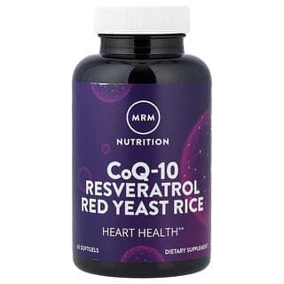 MRM Nutrition, 輔酶 Q-10，白藜蘆醇，紅曲米，60 粒軟膠囊