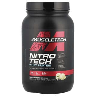 MuscleTech, Nitro-Tech™ 乳清蛋白，香草奶油味，2.21 磅（1 千克）