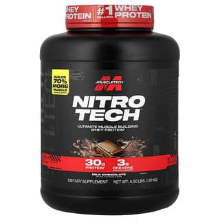 MuscleTech, Nitro Tech® 乳清蛋白，牛奶巧克力味，4 磅（1.81 千克）