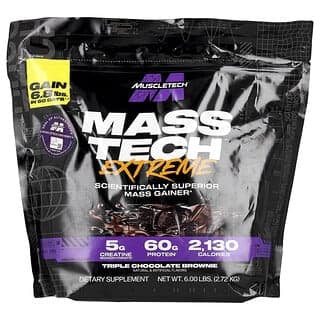 MuscleTech, Mass Tech Extreme 2000，三重巧克力蛋糕，6 磅（2.72 千克）