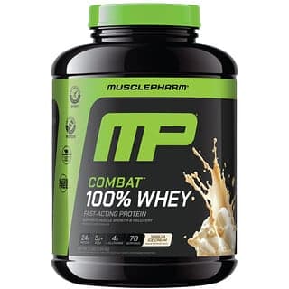 MP, Combat® 全乳清蛋白質粉，香草冰激凌味，5 磅（2.24 千克）