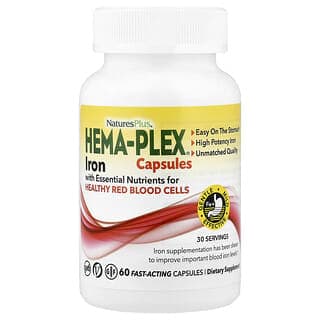 NaturesPlus, Hema-Plex® 鐵，60 粒速效膠囊